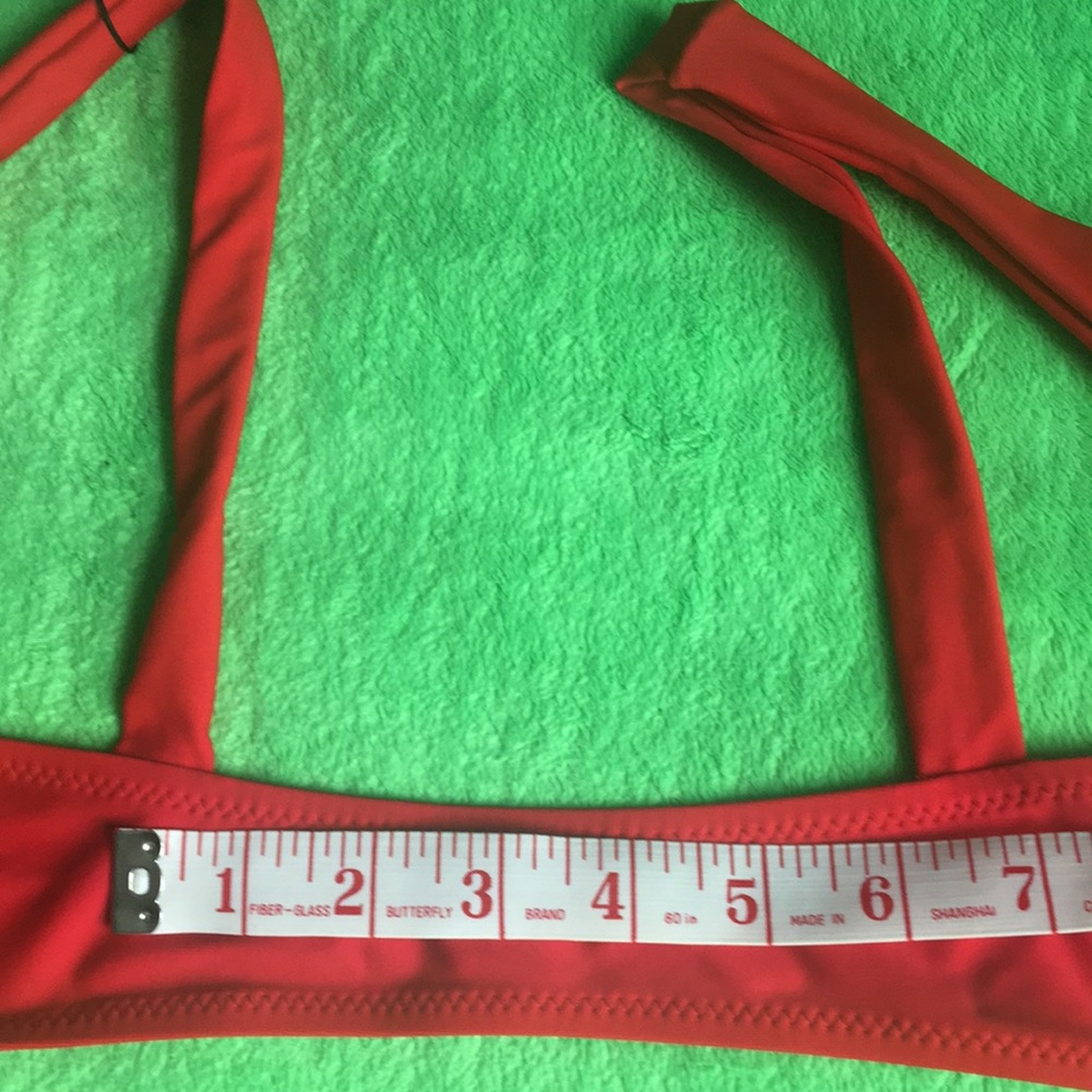 Zaful Forever Young Front Tie Red Bikini Top - Picture 11 of 12